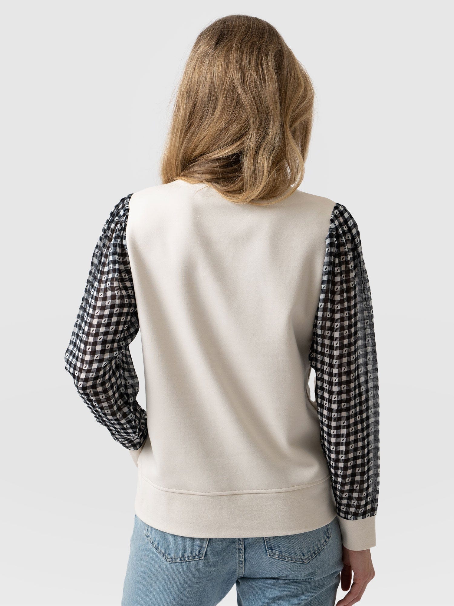 Midnight Sweater Cream Lightning Gingham - Women's Sweaters | Saint + Sofia® UK